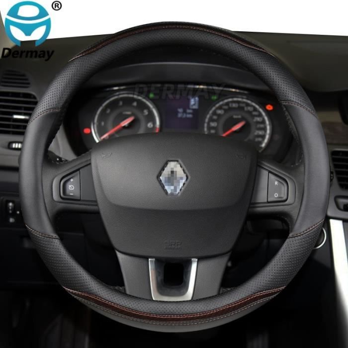 Couvre volant,Couvre volant pour Renault scénic Clio Laguna 2 3 4 5 Kangoo Fluence Megane Trafic Talisman - Type O shape Coffee