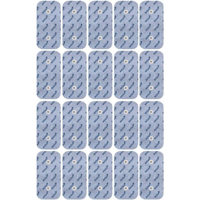 AXION - 20 électrodes pour électrostimulateurs COMPEX 10 x 5 cm - connexion cefar Compex easy snap