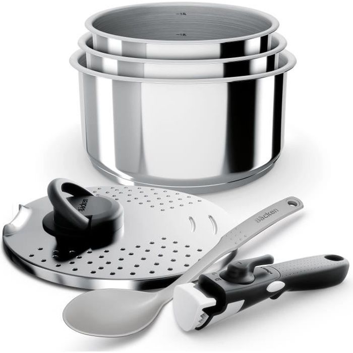 BACKEN 391106 - Set de Casseroles - Inox - 6 Pièces - Tous Feux dont Induction