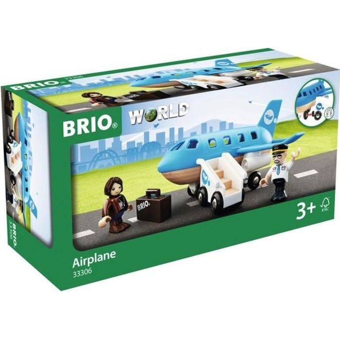 Brio World Avion de Voyageurs - Accessoire pour circuit de train en bois - Ravensburger - Mixte dès 3 ans - 33306