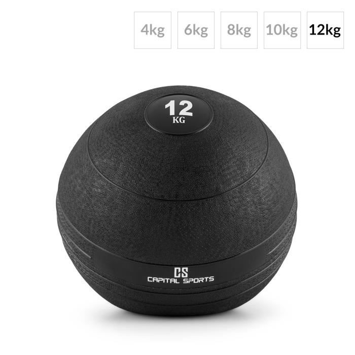 Capital Sports Groundcracker Slamball noir caoutchouc 12 kg