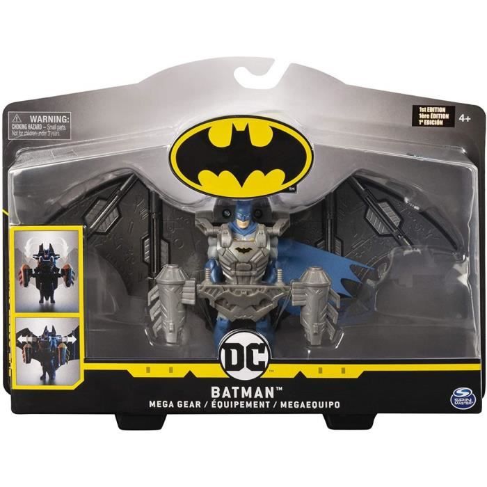 Coffret Figurine Batman 10 cm Avec Mega Gear Transformable - DC - Super Heros - Jouet Garcon