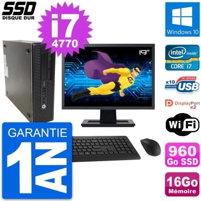 PC HP ProDesk 600 G1 SFF Ecran 19