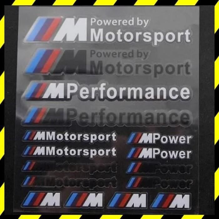 Sticker autocollant M performance blanc bmw serie 1 2 3 4 5 6 7 X1 X3 X5 X6 Z