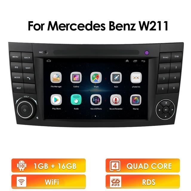 1G+16G Lecteur multimédia d'autoradio 2Din Android10 pour Mercedes Benz classe E W211 CLK W209 CLS W219 E200 E220 RDS GPS Stere