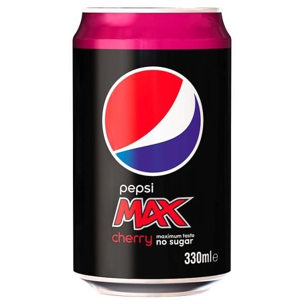 Pepsi Max Cerise 330ml (Pack de 24 x 330ml)