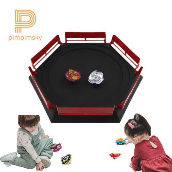 PIMPIMSKY Toupies arènes Une grande arène 38x33x7cm Noir rouge Donner une beyblade et lanceur