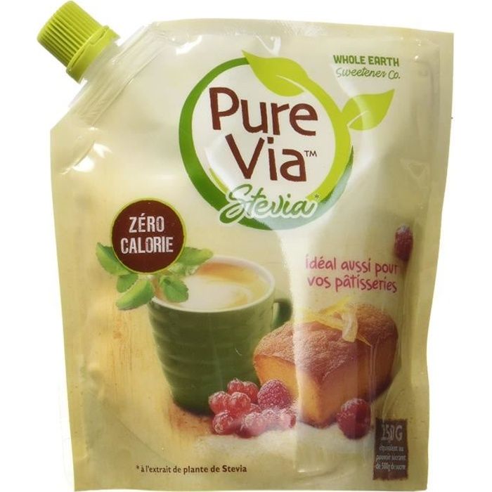 Pure Via Stevia en poudre - Doypack de 250 g - Lot de 2