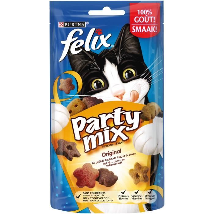FELIX Party Mix - Original : poulet, foie et dinde - Pour chat - 60 g