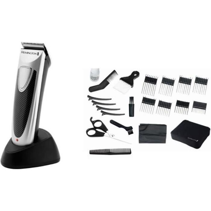 Remington HC4110 Set de Coiffure Tondeuse Cheveux Lames Acier Inoxydable, 8 Guide de Coupe, 6 Accessoires, Utilisation Avec/Sans Fil