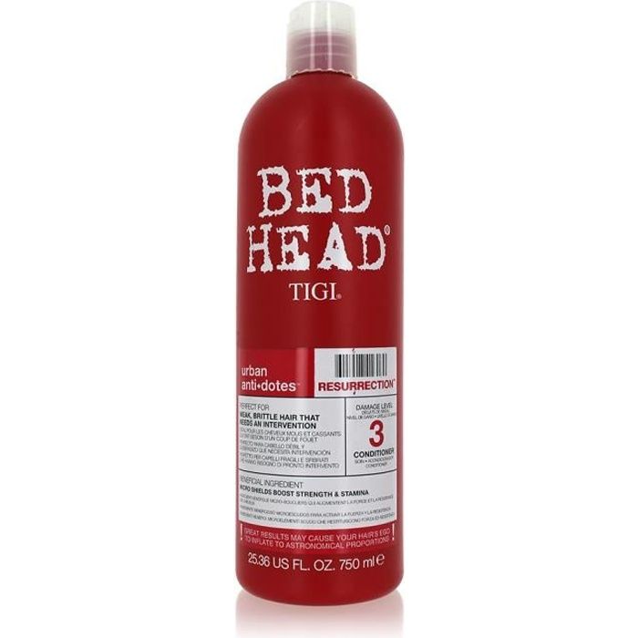 TIGI Bed Head, Resurrection, Conditionner Resurrection 750ml, Soin cheveux secs, Après-shampoing Post-coloration, Thermoprotecteur