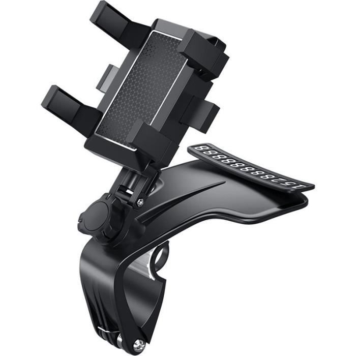 black -Support de téléphone portable pour voiture,360 degrés,montage GPS dans le tableau de bord,rétroviseur,pare soleil,déflec