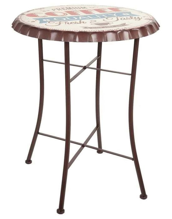 table de bar, table haute en métal multicolore - diamètre 60 x hauteur 71 cm