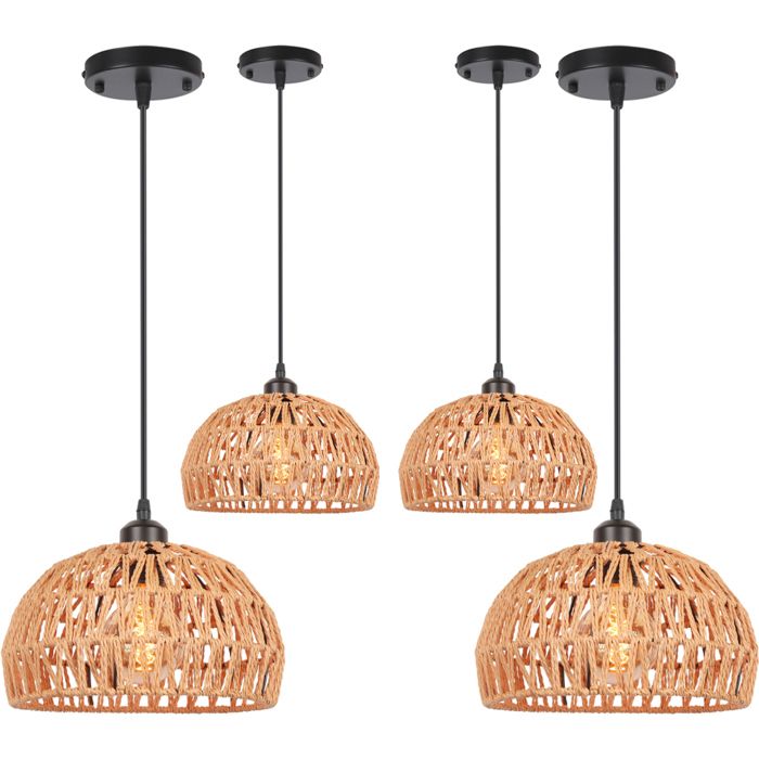 IDEGU Lot De 2 Suspensions Industrielles E27 - Style Vintage - Noir/Blanc - 29cm