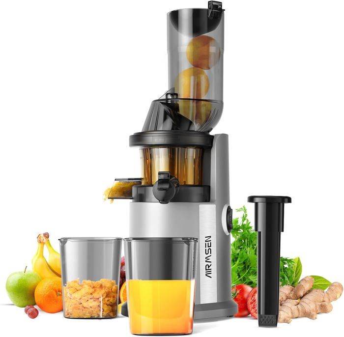 Extracteur De Jus Slow 250W - Goulotte Large 130mm, Sans BPA, Facile à Nettoyer Pour Jus De Fruits Et Légumes