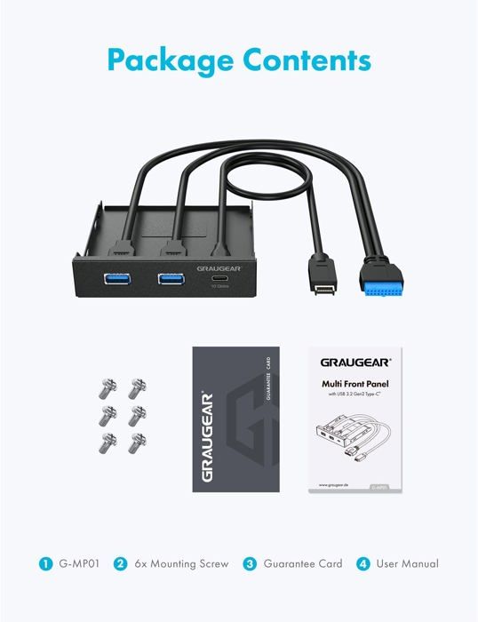 Hub USB - GRAUGEAR 18030 - USB 3.2 Gen2 - Type-C - Design compact et élégant