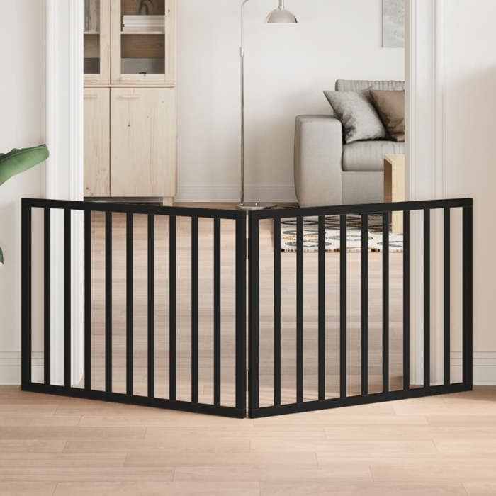 Barrière Pour Chien VidaXL 2 Panneaux – Bois de Peuplier, Pliable, 160 cm - vue 5