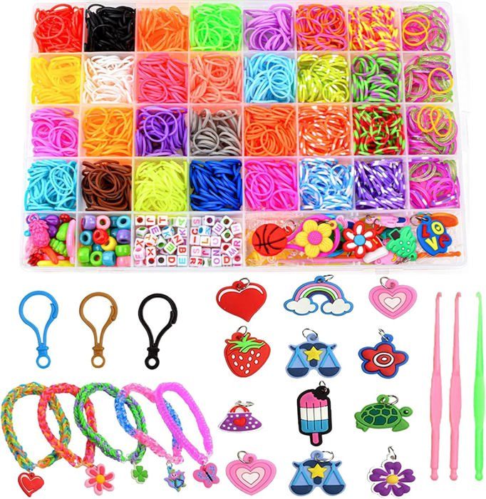 Kit De Bracelets En élastiques AOKITO - 2500 élastiques, 32 Couleurs - Pour Enfants Créatifs