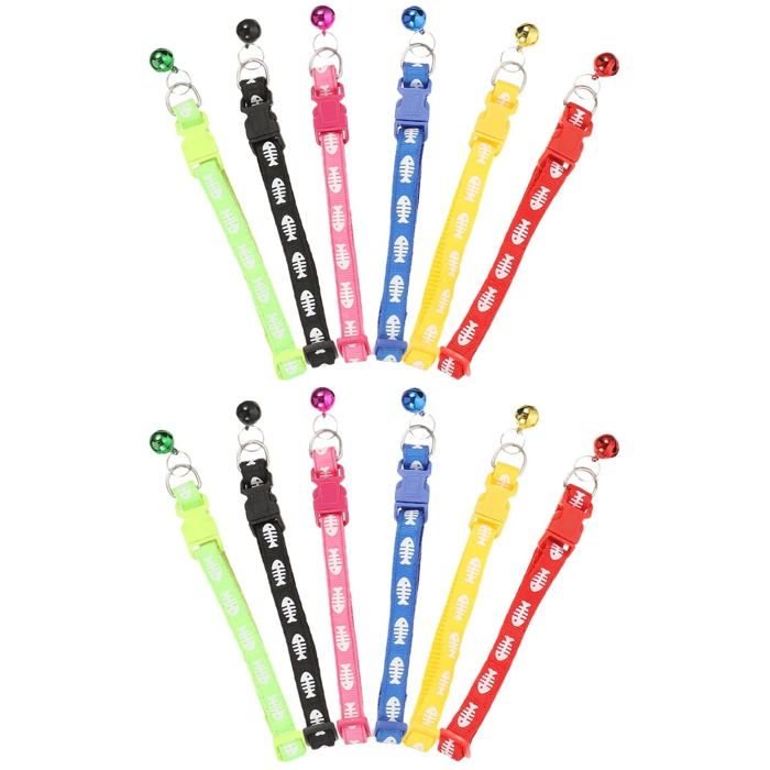 Comparer les prix de 12 Pcs Collier de l'Animal Chaton Cou Réglable Chien Chat Colars Décor Colliers pour Chats Portable