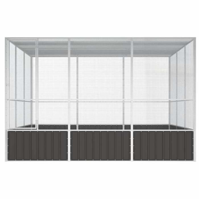 Comparer les prix de Volière pour Canaries Perroquet MVS - Cage à oiseaux Anthracite 3025x3245x2115 cm Acier galvanisé - shop22833564