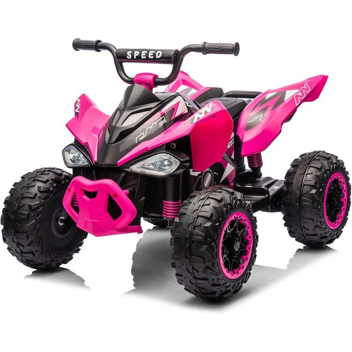 Quad Buggy électrique Enfant 12V 7Ah - LALAHO - pour enfants de 3 à 6 Ans - 4.5 Km/h Max rose