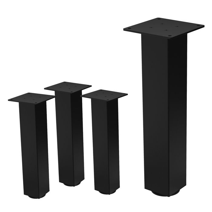 Lot de 4 pieds de table ML-Design H42 cm noir brillant en acier profil carré 8x8 cm I-design Lot de 4 pieds de table ML-Design H42 cm noir brillant en acier profil carré 8x8 cm I-design