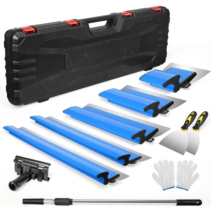 Spatule Enduit Lissage Set comprenant 5 grattoirs de surface (150 mm demi-lune 250 mm 400 mm 600 mm 800 mm) avec lames de rechange