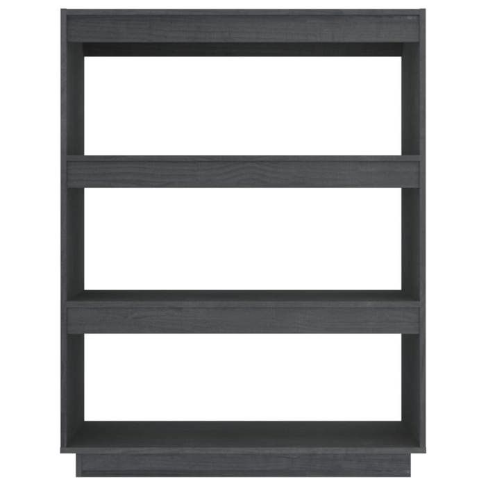 JM Bibliothèque polyvalente/Séparateur de pièce - support à livres Gris 80x35x103 cm Pin massif LV386