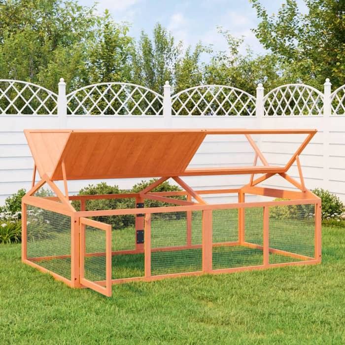 Automne/hiverEnclos animaux marron 200x1125x74cm bois massif de pin - HAuteur:74cm - Grande Taille &FR_385735