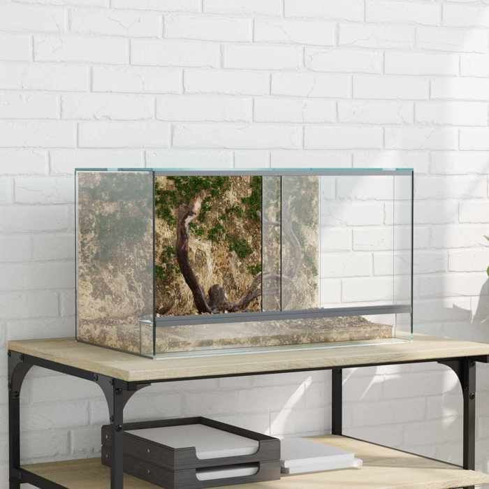 Meilleurs prix pour Transparent Terrarium Durable - Résistant aux rayures - avec stockage Transparent 50 x 30 x 30 cm Verre A2748