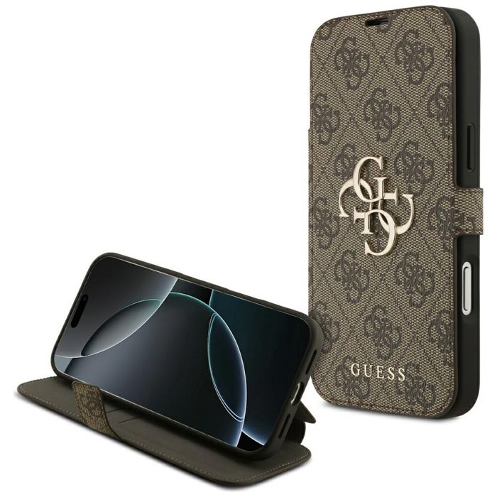 Étui portefeuille à rabat Guess Book 4G Metal Logo pour iPhone 17 Pro