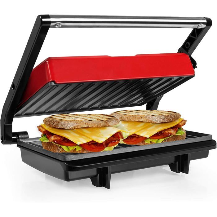 Panini Grill Électrique Plancha Et Appareil À Sandwich Presses À Panini Plaques Anti-Adhésives Surface 23 X 145 Cm Sans[GR657]