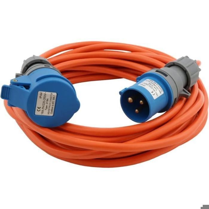 5m Rallonge de Camping Câble de Prolongation Industriel CEE 240V 3G25mm² en Couleur Signal Orange  IP44 adapté RALLONGE DE VALVE