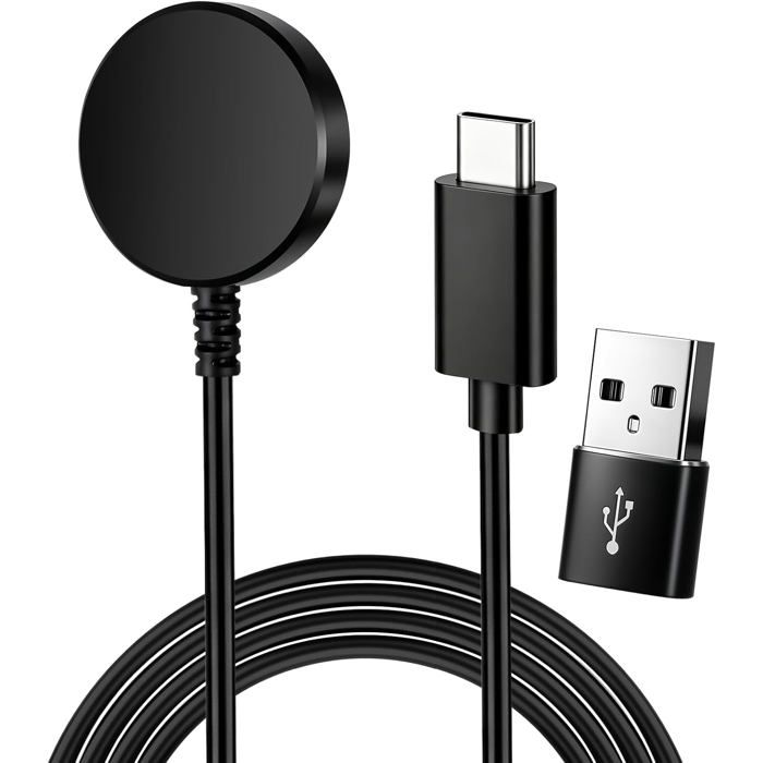 Chargeur Montre Connectée - 1 Unité - Magnétique USB-C - Recharge Rapide Sûre - Compatible Samsung Galaxy Watch - Câbl CASSETTE VHS