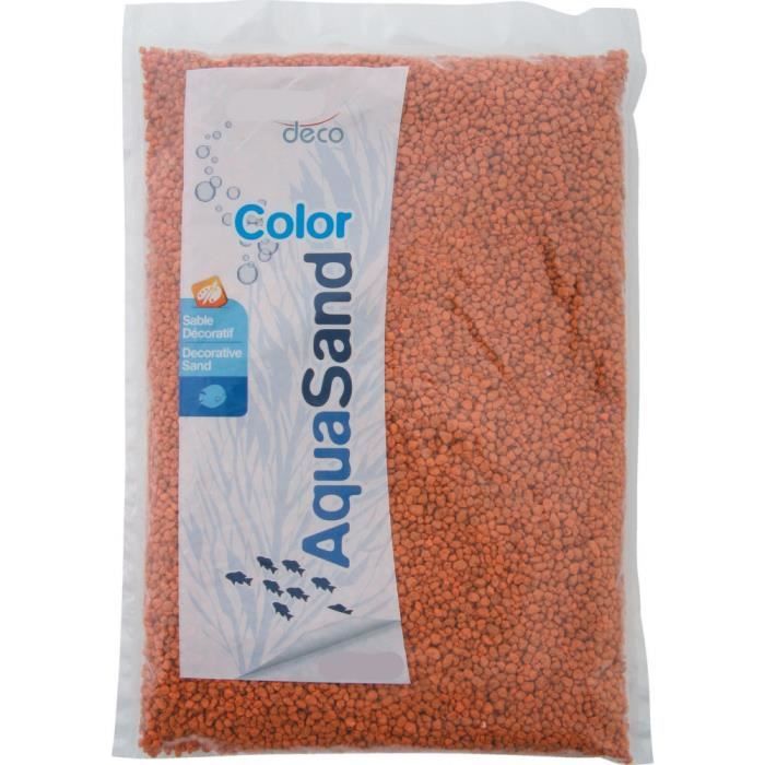 Comparer les prix de Sable décoratif 2-3 mm aqua Sand orange savane 1kg pour aquarium.