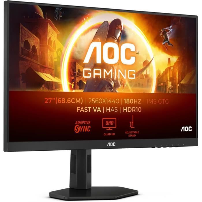 Moniteur Gaming QHD – AOC – Q27G4XND – 27 Pouces – 180 Hz – 1 ms GTG
