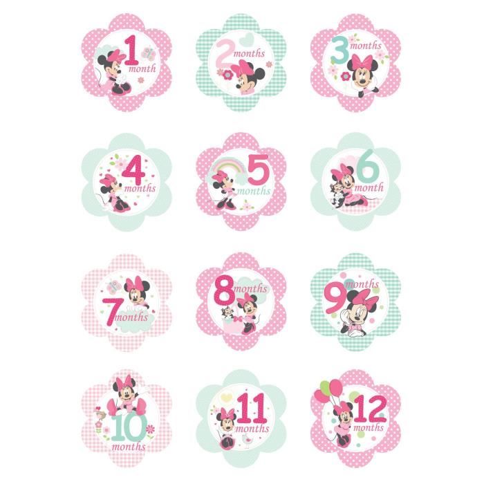 Bebe Disney Minnie Mouse Milestone Autocollants Fleur Mp5ac Cdiscount Jeux Jouets