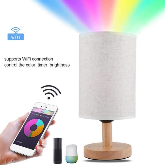 Lampe De Chevet En Bois Massif Simple Lampe De Bureau Intelligente Wifi Compatible Pour Google Home Achat Vente Chevet Lampe De Chevet En Bois Cdiscount