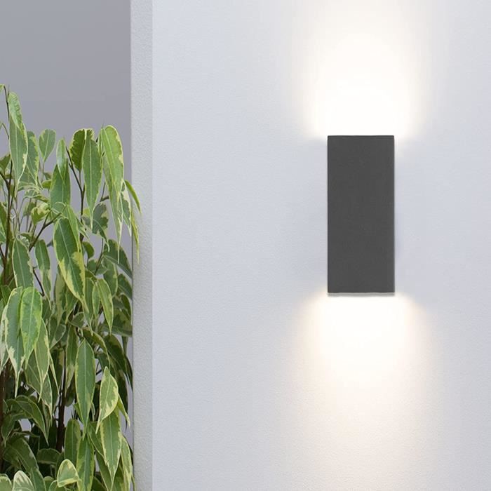 Semi-cylindrique, Noir 35W*2 Applique Murale Chambre Luminaire Murale Interieur Anti-Eau IP54 Lampe Murale Exterieur En Aluminium 