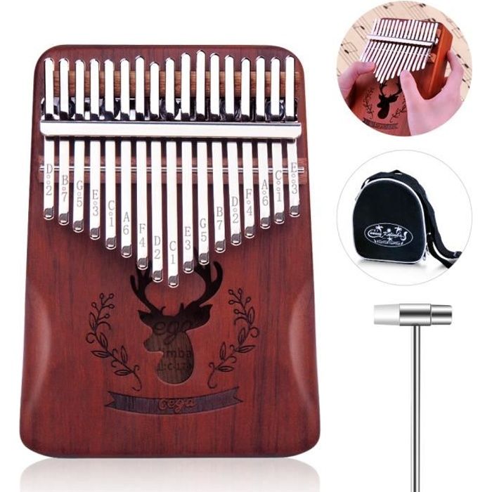 kalimba 17 clés piano à pouce professionnel marimbas doigt en bois de haute qualité avec tuning hammer pour cadeau musical
