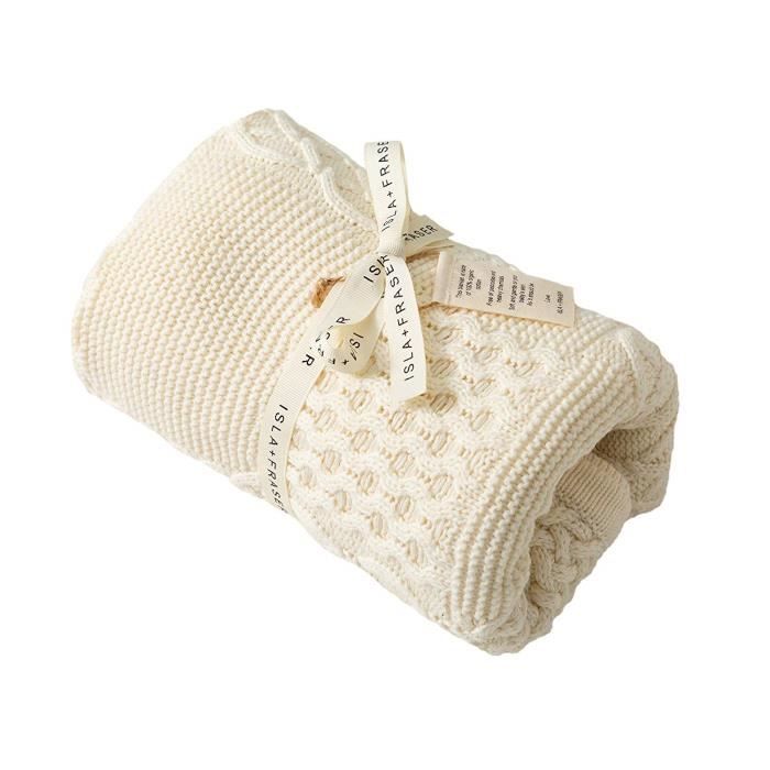Couverture Pour Bebe Isla Fraser En Coton Biologique Cellulaire 70cm X 90cm Tricot Creme Cdiscount Puericulture Eveil Bebe
