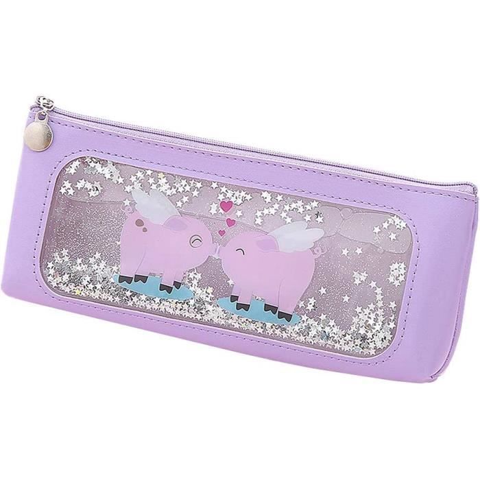 Trousse Scolaire Capybara Kawaii Avec 2 Peluches Broches - Grande Capacité 21,5x12,5x8,5 Cm - 2