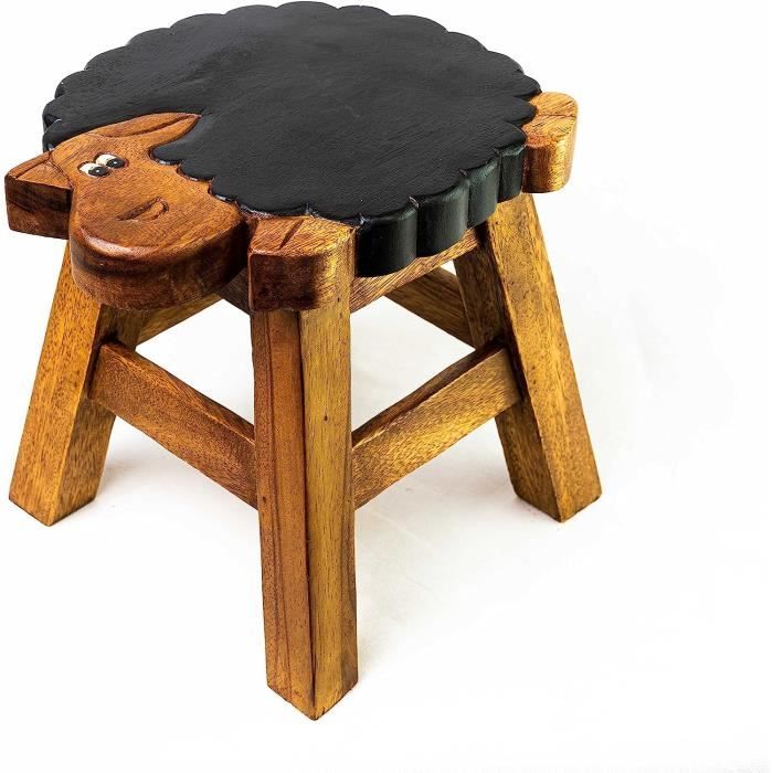 Tabouret Pirate En Bois Pour Enfant - 21 Cm De Haut, Siège Déco Crèche, Occasion, Origine Thaïlande
