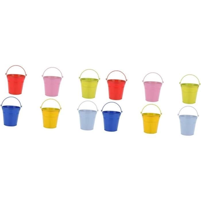 TOPBATHY Lot De 24 Mini Seaux En Métal Galvanisé – Petits Pots Fleurs & Décoration Vintage Avec Anse – Idéal Mariage, Jardin, Table