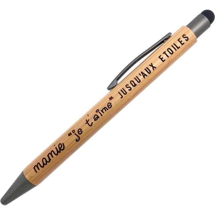 Stylo En Bois Gravé Maman Je T'aime - Cadeau Fête Des Mères Avec Pochette