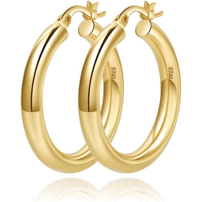 Boucles D'oreilles Créoles Argent Massif - Moitié Cœurs, Moitié Zirconium, Occasion