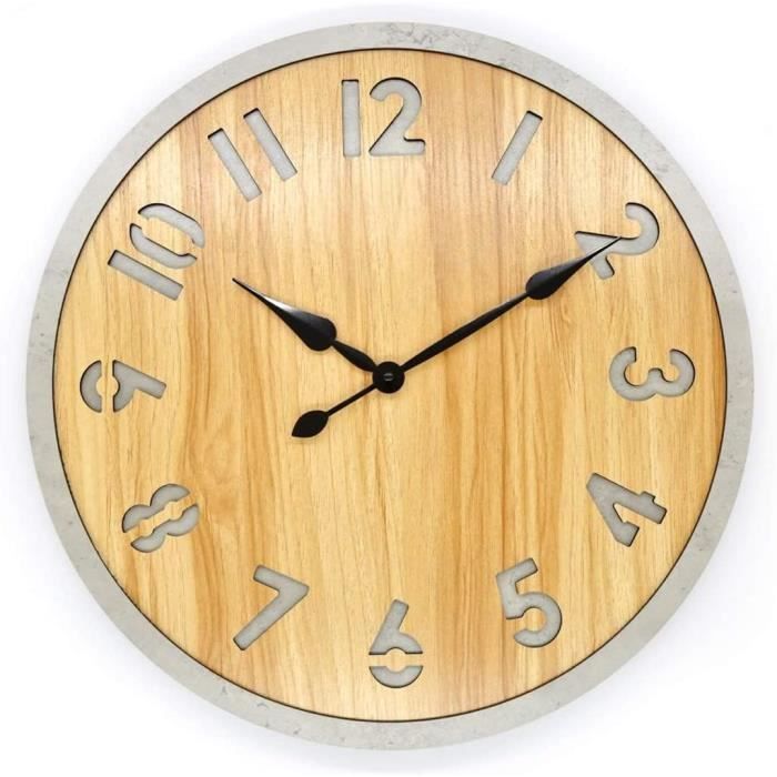 Horloge murale de ferme grise 20 pouces, chiffres romains