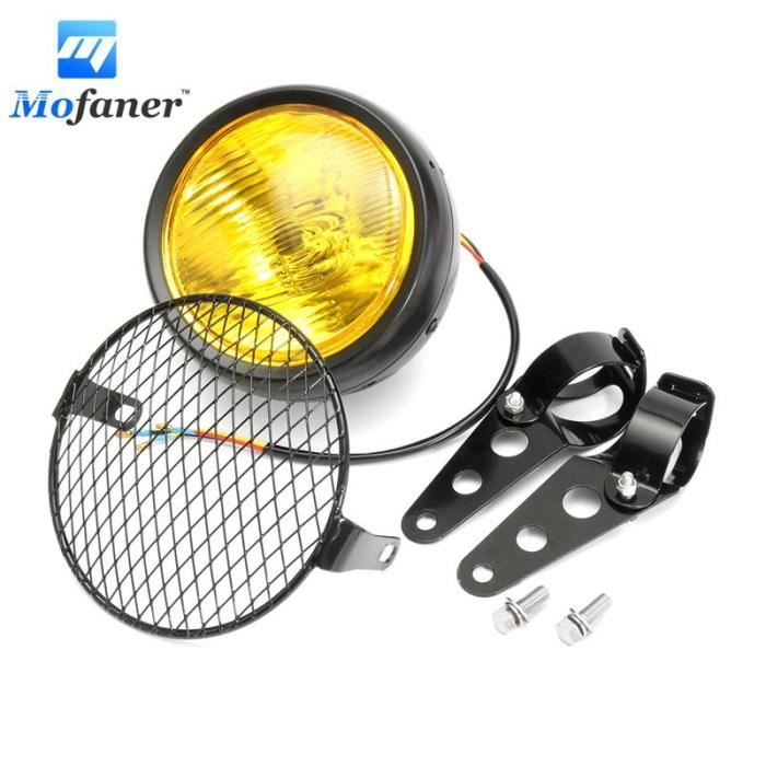 Phare Avant Gril Rétro Vintage Pour Moto Harley Cafe Racer - Auto