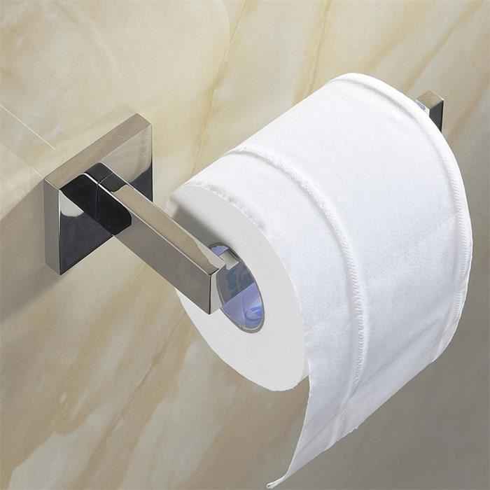 Fini Miroir Poli Flybath Porte Papier Toilette Étagère avec Porte-Rouleau SUS 304 Acier Inoxydable Support Papier Toilettes Mural 3M Adhesif/Perçage