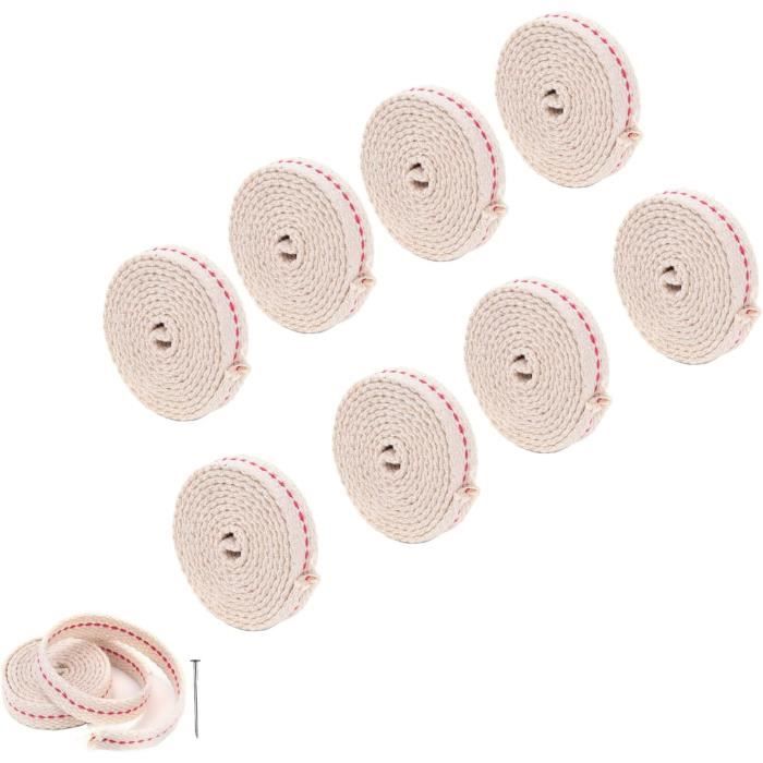8 Pièces Meche Lampe a Petrole Plate en Coton BrûLer UniforméMent MèChe Lanterne à KéRosèNe Durable Utilisé pour Produits A44